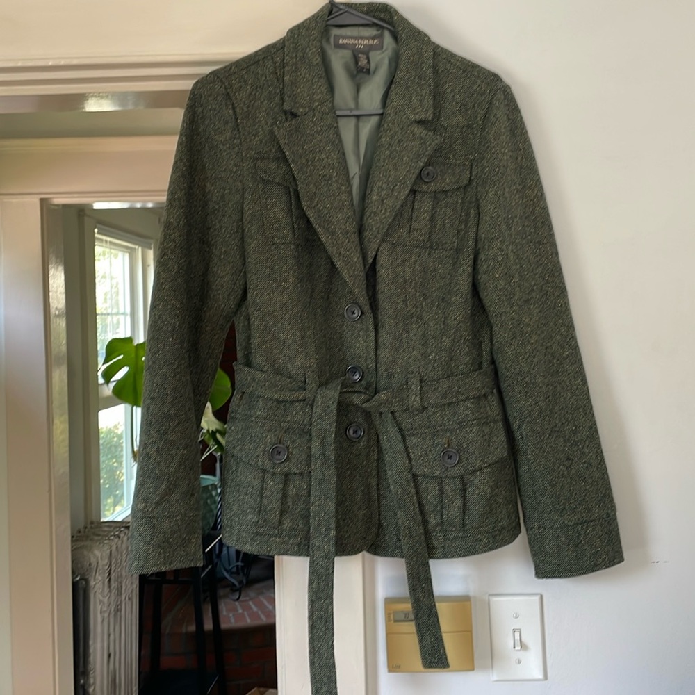 Banana Republic Wool/Silk Belted Jacket
